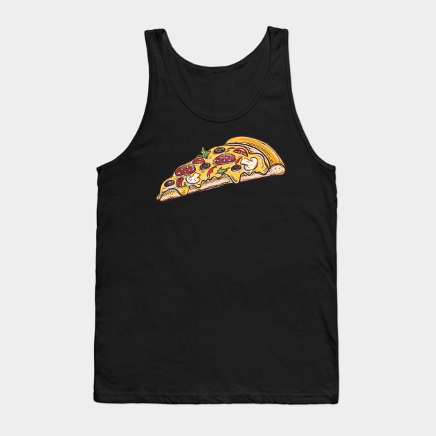 Italian Pizza Napoles Sketch Tank Top by InkyArt